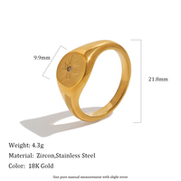 Bague Dreamidea CZ Abeille et Scarabée en Acier Inoxydable Plaqué Or 18K Hypoallergénique, Bijou Fantaisie Empilable, Vente en Gros