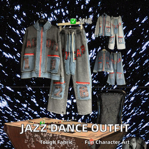 Pantaloni svasati retrò Hip Hop Set <span class=keywords><strong>abbigliamento</strong></span> ragazza vestiti per ragazze adolescenti 0490 - Product Image 2