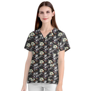 Uniforme médico de cuello en V de varios colores para mujer y hombre, conjunto de uniformes médicos, Top y pantalones, traje de ropa de lavado a mano de lona - Product Image 5