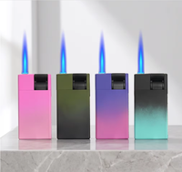 Offre Spéciale – Briquet Torche Bleu à Flamme Jet Coupe-Vent, Rechargeable au Butane, en Aluminium – Cadeau d'Affaires à Prix Abordable, MOQ 100, Logo Personnalisable