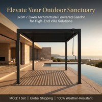 Pergola moderne en aluminium et fer à lames orientables 3x3m 3x4m avec toit manuel réglable, abri solaire pour jardin, vente en gros