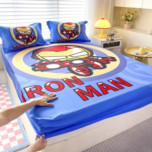 Ensemble de 3 draps-housses pour enfants, imprimé Iron Man, doux, élastiques, à poches profondes, avec taies d'oreiller - Product Image 3