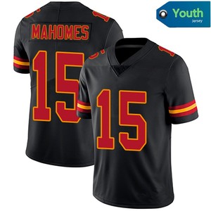 Jerseys de fútbol de Kansas City para jóvenes 15 Patrick Mahomes 87 Travis Kelce 10 Pacheco Stitched Limited Jersey para NIÑOS Rojo - Product Image 5