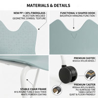Chaise de formation empilable en PP et fibre de verre, chaises de salle à manger en plastique empilables, chaises de banquet empilables, coussins interchangeables