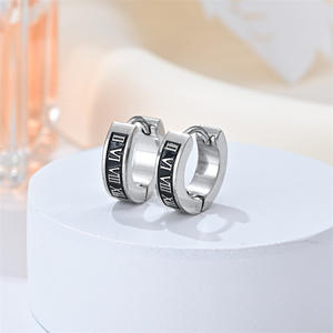 20 Modelos de Pendientes de Aro de Alambre de Acero Inoxidable Impermeables, Estilo Hip Hop Punk, Redondos, Circulares, con Clip - Product Image 5