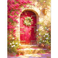 Kit de peinture par numéros DIY pour la maison, en lin imprimé pastoral, style paysage, peinture acrylique, personnalisable