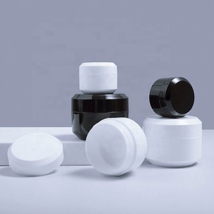 Wholesale Matte Black Frosted White Cosmetic <b>Jar</b> 15g 30g 50g Skin Care Face Cream Cute Double Layer <b>Plastic</b> Cream <b>Jar</b> for Nail - Product Image 2