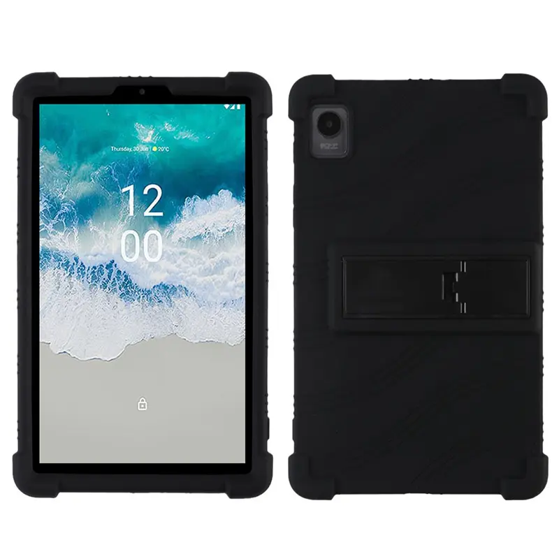 For Nokia T10 8.0 inch 2022 Kids Skin Soft Airbags Shockproof Silicon Case Tablet Cover Adjustable stand KickStand Shell