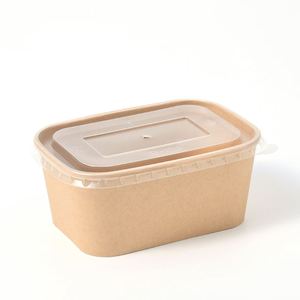 Tazón de Papel Kraft Desechable para Alimentos, Impresión de Logotipo Personalizado, Caja de Ensalada Biodegradable y Ecológica con Tapa - Product Image 3