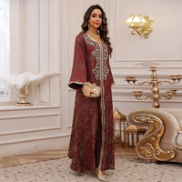 2025 Eid Robe de soirée musulmane pour femmes Ramadan Abaya Jacquard broderie longue Robe maroc caftan dubaï Robe Jalabiya