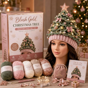 Kit di Alta Qualità per Uncinetto Albero di Natale, Set di Materiali per Uncinetto con Cappello Natalizio a Forma di Stella - Product Image 6