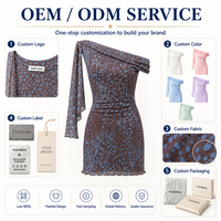 Maßgeschneidertes Asymmetrisches One-Shoulder Bodycon-Kleid mit Geraffter Taille und Schleife, Sommer-Party-Kleid, OEM ODM Großhandel, Geringe Mindestbestellmenge, Mini-Kleid