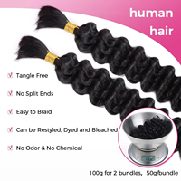 Extensions de cheveux brésiliens Remy ondulés longs et profonds en gros, 12A, cheveux humains vierges, 2 paquets, tissage de cheveux bruts alignés avec la cuticule