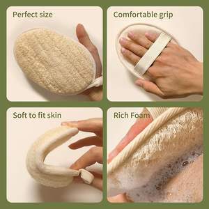 Brosse de bain en chair de luffa japonaise naturelle pure serviette de frottement de dos exfoliante ovale pour un usage domestique - Product Image 2