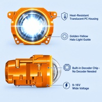 Mini Proyector LED Automotriz de 3 Pulgadas con Revestimiento de Película Azul de 72W, 2600 Lúmenes, 6000K de Temperatura de Color, Distribución Global, Mejor Valor