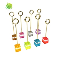 Porte-numéros de table élégants et personnalisés pour mariage, en métal, avec finitions argent et or, design cœur, supports de présentation
