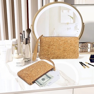 Women's Eco-Friendly RFID Blocking Open Closure Vegan Cork Leather Long Wristlet Makeup Purse & <b>Wallet</b> with Large Capacity - Product Image 1