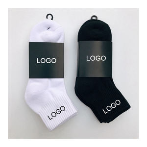 Men's Ankle <b>Socks</b> Cotton Breathable Daily Wear White <b>Black</b> Logo Print Knitted Spring Style Regular Fit - Product Image 5
