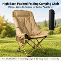 Chaise pliante légère avec coussin, tissu Oxford durable, portable pour la randonnée, le camping et les activités de plein air
