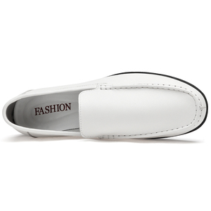 Chaussures d'Été Homme Luxe <span class=keywords><strong>Marque</strong></span> Cuir Véritable Mocassins Hommes Respirants Creux Chaussures de Conduite Blanches à Enfiler - Product Image 5