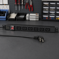 SYNSTRO IEC C13 PDU 1U 19 pouces 8 prises 16A avec protection contre les surtensions pour centre de données en alliage d'aluminium
