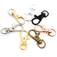 Fermoirs pivotants en alliage de zinc pour porte-clés DIY, 9x23mm 14x32mm 16x36mm 17x38mm, 8 couleurs