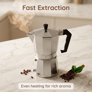 <span class=keywords><strong>Cafetière</strong></span> Moka <span class=keywords><strong>italienne</strong></span> professionnelle en aluminium durable, fond épais, résistante à la chaleur, choix des baristas - Product Image 2