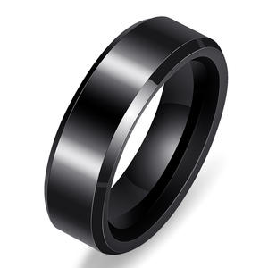 Klassische 6mm Schwarz-Weiß-Keramik-Ehering-Verlobung feier und Jubiläums ring - Product Image 3