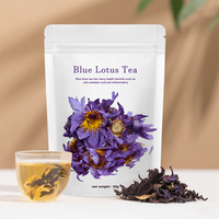 Fleur de lotus bleue naturelle en vrac, thé de lotus bleu naturel séché en vrac, emballé en sachet