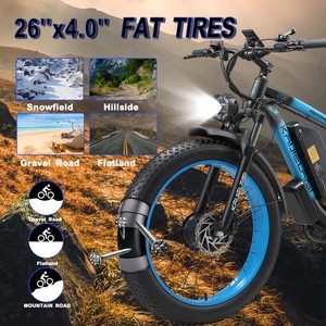 26" Fat Tire V3 E-Mountain Bike 48V Lithium <b>Battery</b> 23Ah Dual Motor AWD Waterproof for Adults EU Stock Long Range Exceeds 40 Mil - Product Image 2
