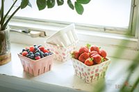 Berry Basket Passoire Fraise Décor Bols À Fruits Kawaii Cuisine Bol Offre Spéciale Céramique Et Mignon Motif Rose Blanc Vintage