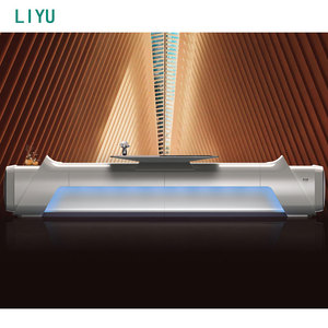 Escritorio de recepción pintado de MDF moderno Liyu, muebles de edificio de oficinas personalizados para Hotel, Hospital, salón, barra delantera, recepción - Product Image 1