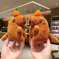 Porte-clés en peluche Capybara personnalisé en gros, jouet en coton PP mignon, pendentif décoratif pour sac, cadeau
