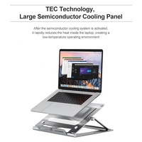 SMONAMA Dudukan Laptop Aluminium yang Dapat Disesuaikan, Lipat, Tahan Lama, Portabel untuk Meja, Alas Pendingin Laptop Semikonduktor