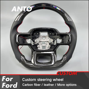 Volant de direction de voiture pour Ford <span class=keywords><strong>Raptor</strong></span> F-150 F150 XLT F250 2021-2025 Volant personnalisé en fibre de carbone véritable avec écran LED intelligent - Product Image 2