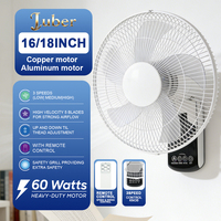 Ventilateur mural télécommandé durable de 16 pouces, ventilateur électrique de refroidissement 50W haute vitesse pour bâtiments commerciaux