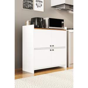 Mueble Multiusos de 4 Puertas, Color Blanco, para Zapatos, Archivador de Oficina, Organizador de Cocina - Product Image 4