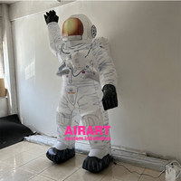 Mascotte gonflable de grande taille pour la décoration de lieu de festival de musique, astronaute gonflable avec lumières LED
