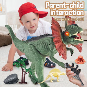 Juguete con pilas electrónico de apariencia de dinosaurio realista verde con música y luces para niños - Product Image 6