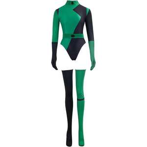 Costume KP en gros pour femmes, combinaison Shego Cosplay, tenue <span class=keywords><strong>de</strong></span> cosplay d'Halloween, combinaison verte - Product Image 4
