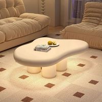 Table basse en forme de nuage, design minimaliste moderne luxueux pour petits espaces, couleur crème, meubles de salon, mobile