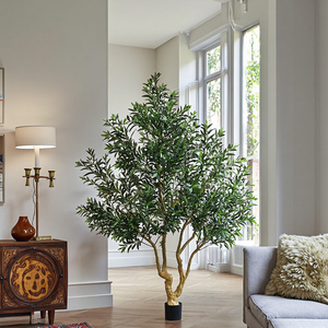 Piante di Ulivo Artificiali Realistiche, Grandi Alberi con Frutti Neri, Decorazione Verde per Soggiorno - Product Image 1