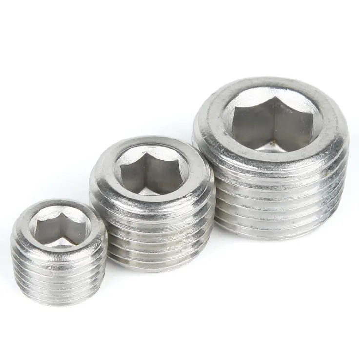 DIN906 Stainless Steel Hexagon Socket Internal Drive Conical Thread Pipe Plug Oil Plugs