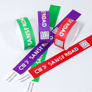 Personalizable Fiesta Tema Logo Código QR Sitio web Fiesta de noche Pulsera Tyvek Papel Fiesta Admisión Boleto Pulsera - Product Image 1