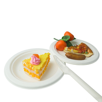 Assiettes rondes jetables en canne à sucre 100 % compostables, écologiques et biodégradables