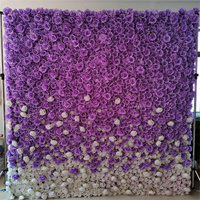 GOG057 Mariage personnalisé 3D Blanc Jaune Soie artificielle Rose Fleur murale Photo Booth Arch Backdrops Tissu Tissu Vase