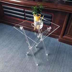 <span class=keywords><strong>Tavolino</strong></span> da Caffè Moderno in Acrilico Trasparente <span class=keywords><strong>Pieghevole</strong></span>, Piccolo Tavolo Quadrato Portatile per Soggiorno - Product Image 3