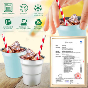 Petites tasses en aluminium classiques personnalisables de 9 oz, parfaites pour les cadeaux promotionnels de fête, isolées, réutilisables pour un usage domestique - Product Image 5