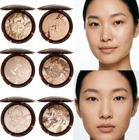Poudre pressée pour le visage en 6 couleurs, fond de teint, poudre anti-brillance pour peaux foncées
