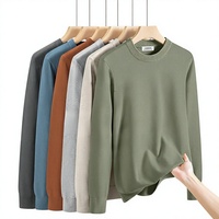 Pull en laine modale simple pour homme, tricot standard, manches longues, chaud, antibactérien, doux pour la peau, couche de base hiver